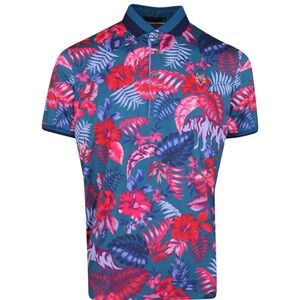 Greyson‎ Golf Shirt - Floral Wolf Jungle Polo - Sea Turtle SS24